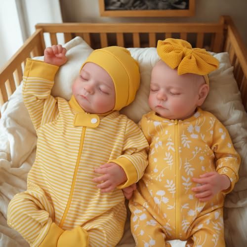 ADFO 20 Inch Reborn Baby Dolls Twins Realistic Twin Boy and Girl Set