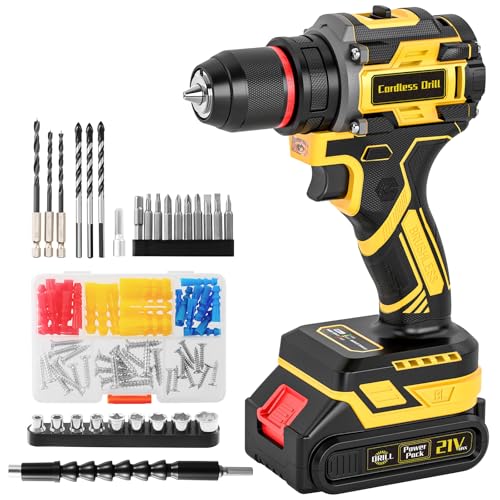 21V Brushless Cordless Drill Set,...