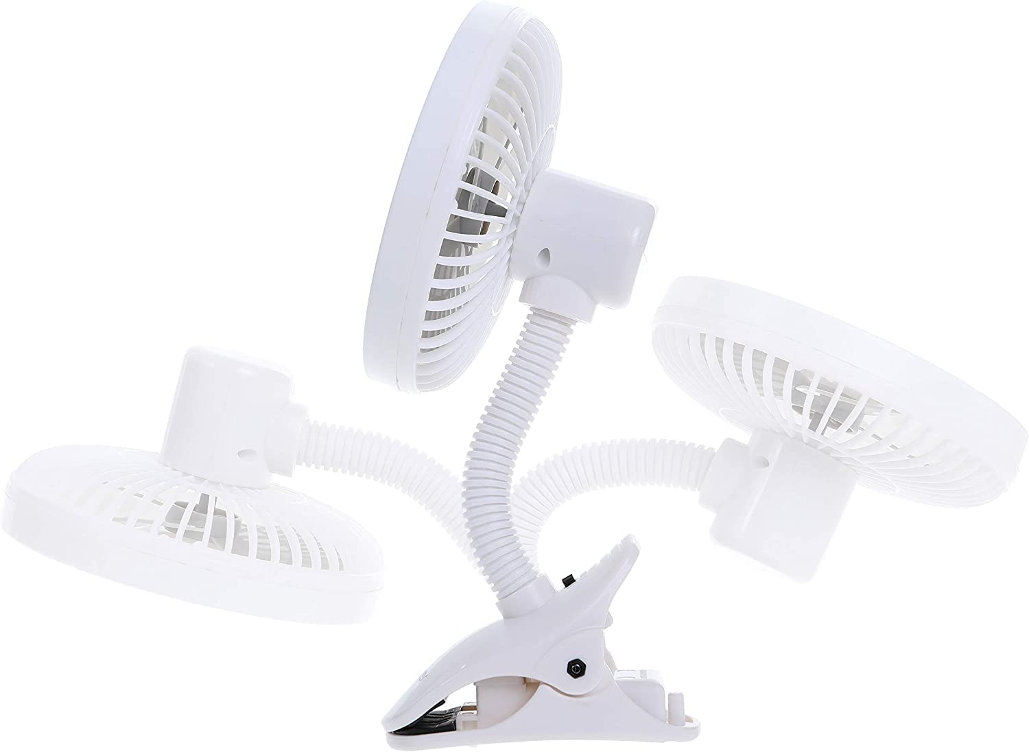 Dreambaby Ventilatore per carrozzina, ventilatore a gabbia per passeggino, ventola regolabile a clip, soluzione di raffreddamento portatile e comoda per passeggini, culle, tavolo e scrivania (batterie