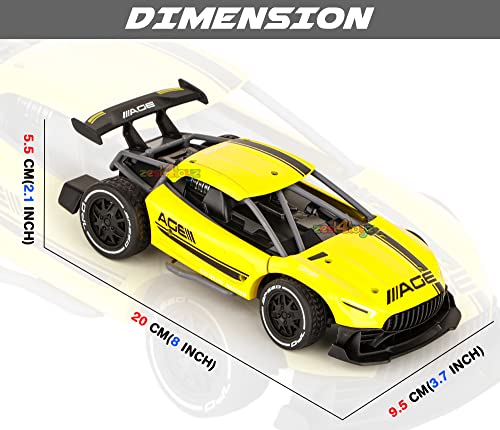 Image of Zest 4 Toyz RC Car Rechargeable Remote Control Racing Car Alloy High Speed Car Toys for Kids Best Gift Vehicle Toys for Boys (Pack of 1) Yellow