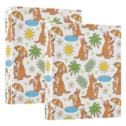 2 PCS Hardcover Ring Binder with Kangaroo Design