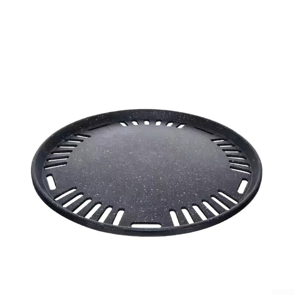 Padella rotonda per barbecue senza fumo, progettata per grigliare a carbone in stile coreano, materiale antiaderente che offre calore uniforme e facile pulizia per vari alimenti (C)