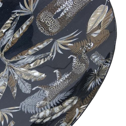 Coupelle léopard en émail et métal chic 36cm pour intérieur raffiné