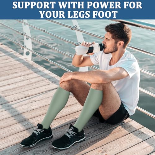 Image of FEYHAY Copper Compression Socks (3 Pairs) 15-20 mmHg Circulation is Best Athletic & Daily for Men & Women, Running, Climbing