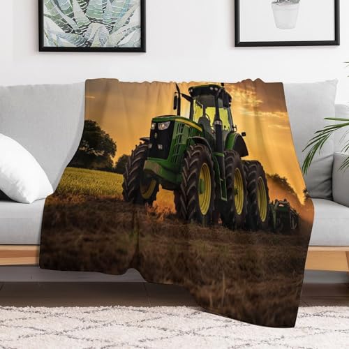 Manta de franela de tractor para sofá en tardes de invierno 3