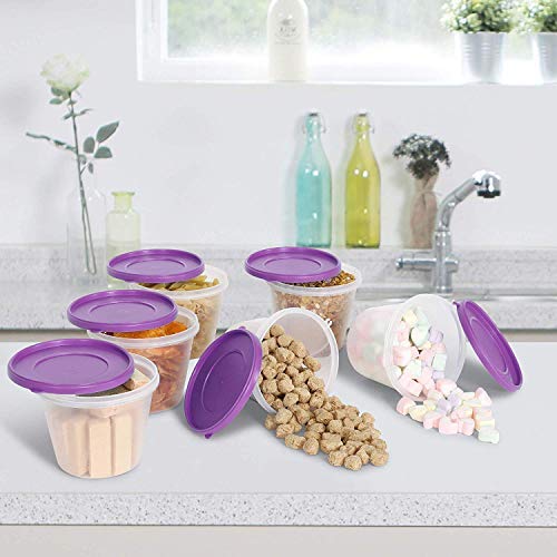 Image of Cutting EDGE Nesterware 1000ml Stackable Food Container (Set of 6, Purple) | BPA-free plastic, stackable design, leak-proof, kitchen storage, pantry, fridge, meal prep, reusable, travel use