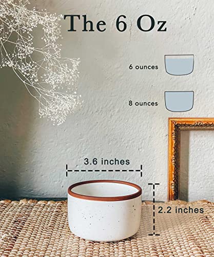 Mora Ceramic Ramekins - 6oz, Set of 6 - Small Oven Safe Baking Dishes/Cups - For Personal Pudding, Creme Brulee, Souffle, Serving Dip, Custard, Ice Cream - Single Mini Bowls - Vanilla White - Image 3