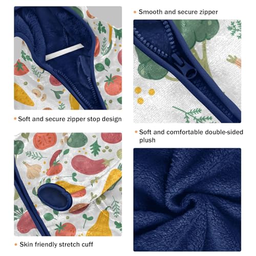 Natural Vegetables Girls Fleece Jacket Girls Fall Jacket Girls Zip Up Hoodie Girls Sherpa Jacket 2-10T3