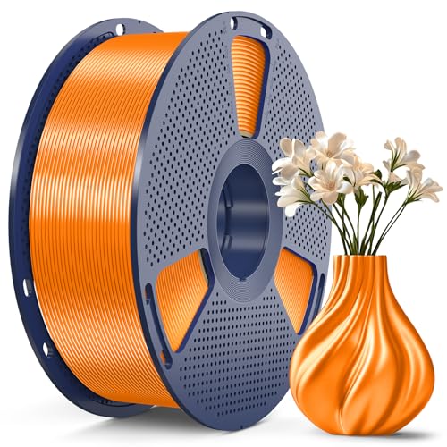 Image of SUNLU 3D Printer Silk Filament,Shiny Silk PLA Filament 1.75mm, Smooth Silky Surface, Great Easy to Print for 3D Printers, Dimensional Accuracy + /- 0.02mm, Silk Orange 1KG