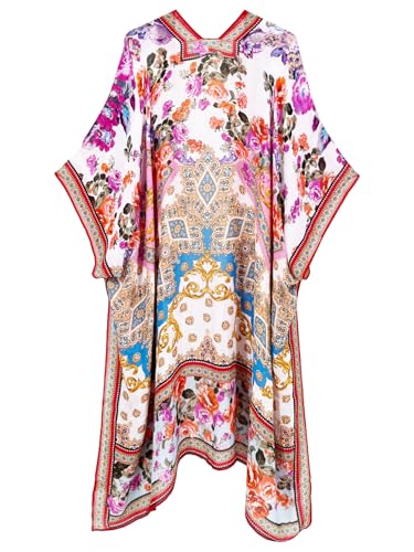 Image of Spicy Sandia Kimonos for Women Floral Beach Cover Up Loose Swimsuit Bathing Suit Coverup Cardigan for Summer Swimwear