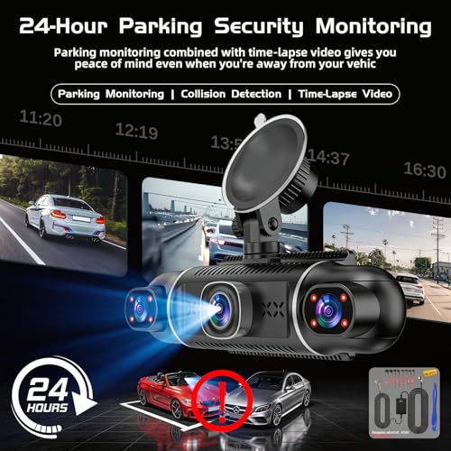 Image of 5Channel Dash Cam,Front and Rear, 360 Dash Camera, 2160P /1080P UHD, Super Night Vision with IR LEDs, Built-in 5G WiFi, G-Sensor, 24-Hour Parking Monitoring, Includes 64GB TF Card, 3Inch Screen