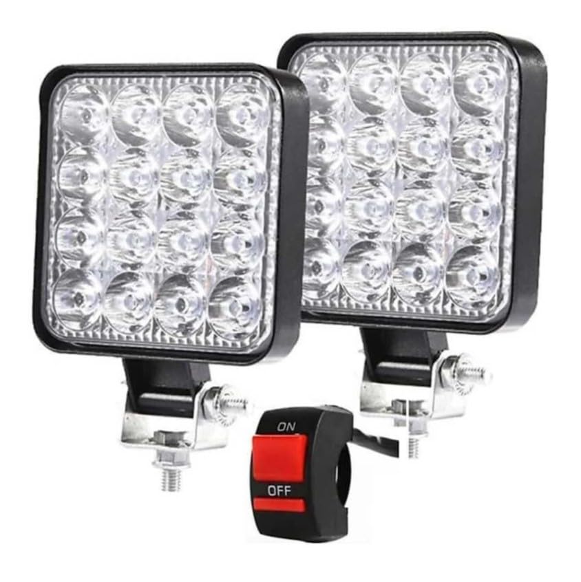 16 LED Fog Light Waterproof 12V-24V Led Flood Lamp Offroad Driving Work Light for Car, Truck/Pickup, Jeep, SUV, ATV And UTV Motorcycle LED Lights (White, 2 PCS)-image-44