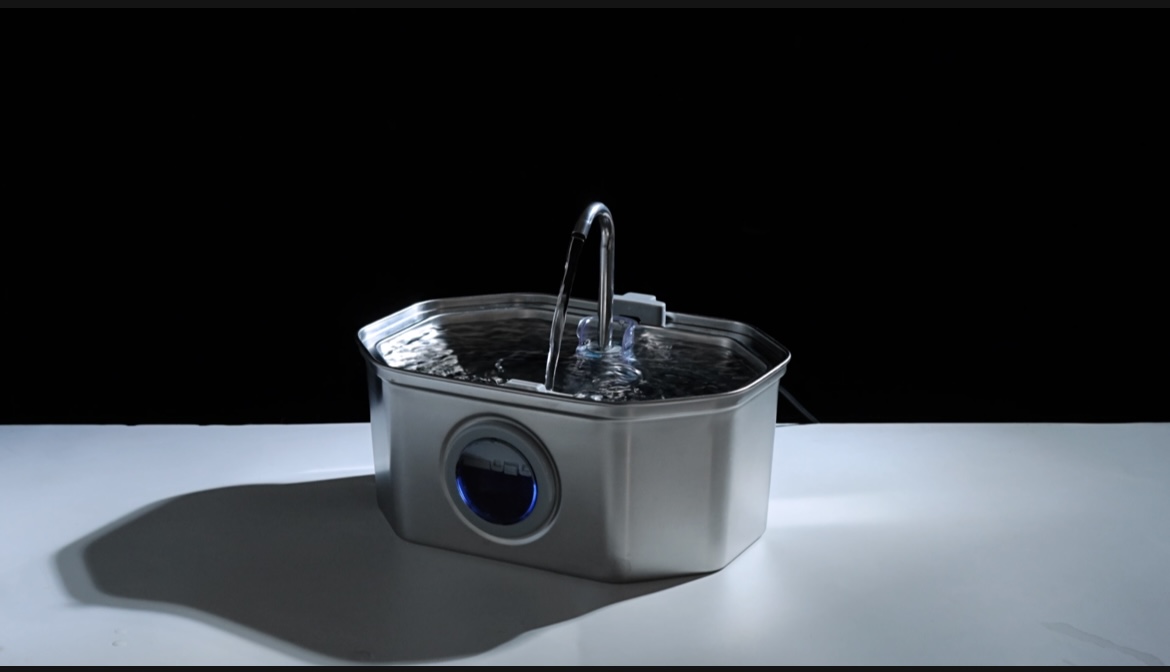 Cat Water Fountain Stainless Steel 108oz/3.2L, APAUK Automatic Pet Fountain Dog Water Dispenser with Water Level Window, Quiet Cat Fountain for Drinking, Inside with Replacement(4 Filters&4 Sponges) - image 8