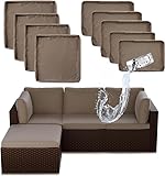 SUSIE'S GARDEN 9p Patio Cushion Covers Outdoor Cushions Replacement Waterproof with Zipper for 5 Pcs Patio Furniture Set, Slipcovers for Outdoor Cushions Taupe, Covers Only