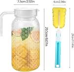 Paquet de 2 1 Litre des pitchers acryliques avec lis et poignée, Pitcher d'eau claire Boissons incassables, Jug eau pour réfrigérateur, Ice thé pitchchers pour jus, Sangria, Lémonade, Milk, Café, Col ou boissons chaudes
