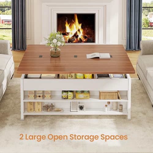 Lift Top Coffee Table Set, 43'' Multi-Function Coffee Table with…