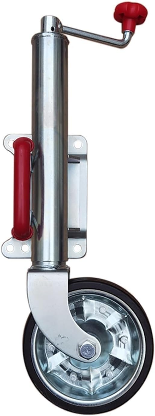 Heavy-Duty Bolt-On Swivel Jack - Swivel Trailer Jockey Wheel, Robust Boat Trailer Jockey Wheel with 20 cm Wheels, 25.4 cm, 750 kg Telescopic for motorhomes, Yachts(