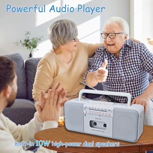 WIITHINK Gravador De Fita Cassete Boombox Com Bluetooth, Rádio Am/Fm/Sw, Gravação Em Cassete/Usb/Sd,