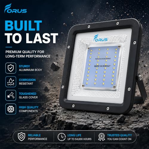 Image of Forus 30W LED Flood Light Outdoor IP67 Waterproof White High Mast Focus Floodlight, Energy Efficient Halogen Replacement, 4 Years Warranty for Garage, Garden, Parking, Factory (1 PC)