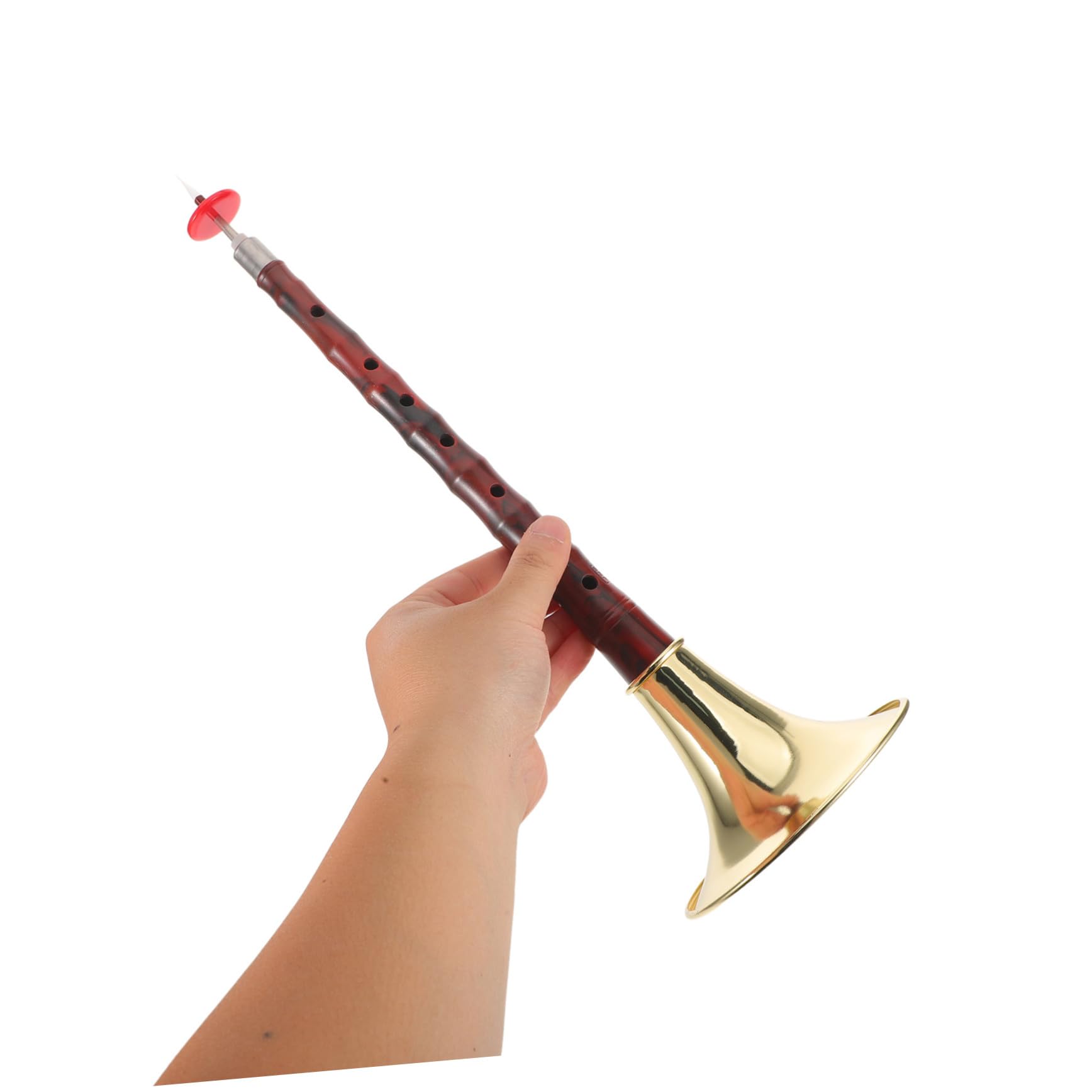 BESPORTBLE Traditionelles Chinesisches Volksmusikinstrument Suona in D-dur für Anfänger mit Abs Kunstharz Goldfarbenem Design Widerstandsfähig gegen Klima und Verschleiß für Volksfeste