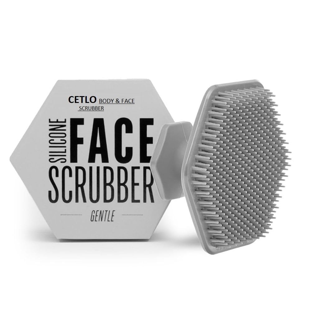 CETLO Soft Silicone Face Scrubber for Gentle Exfoliation & Deep Cleansing | Facial Massage Pad for Removing Dead Skin | Daily Face Cleaning Tool (Grey)-image-16