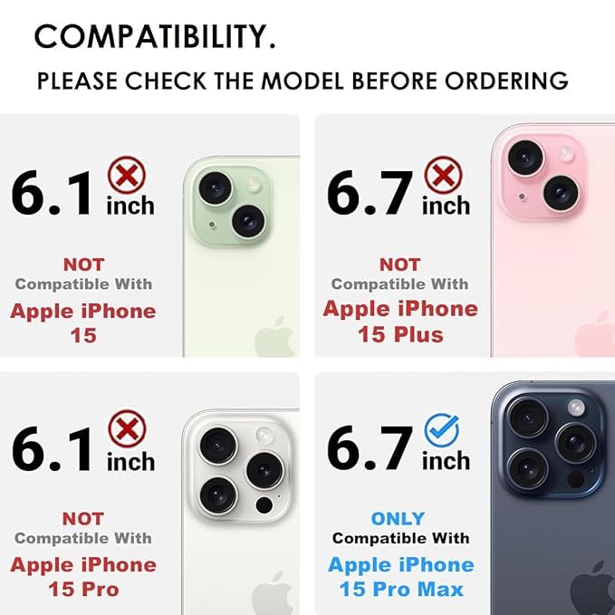 Image of RIGGEAR Shockproof Sleek Hybrid Armor 360 Rotating Magnetic Ring Stand Back Cover Case Compatible with MagSafe Accessories for iPhone 15 Pro Max (Clear PC + Black TPU Bumper)