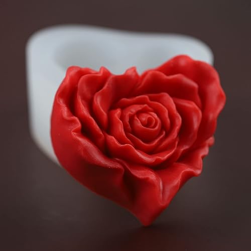 Molde de flor de rosa de 3.5 pulgadas hecho a mano, molde de jabón de rosa de peonía, molde de silicona para velas de resina, molde de decoración de