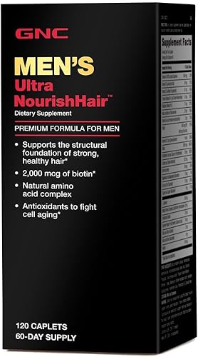 GNC Suplemento capilar ultra nutritivo para hombres | Apoya el cabello fuerte y saludable | 120 cápsulas