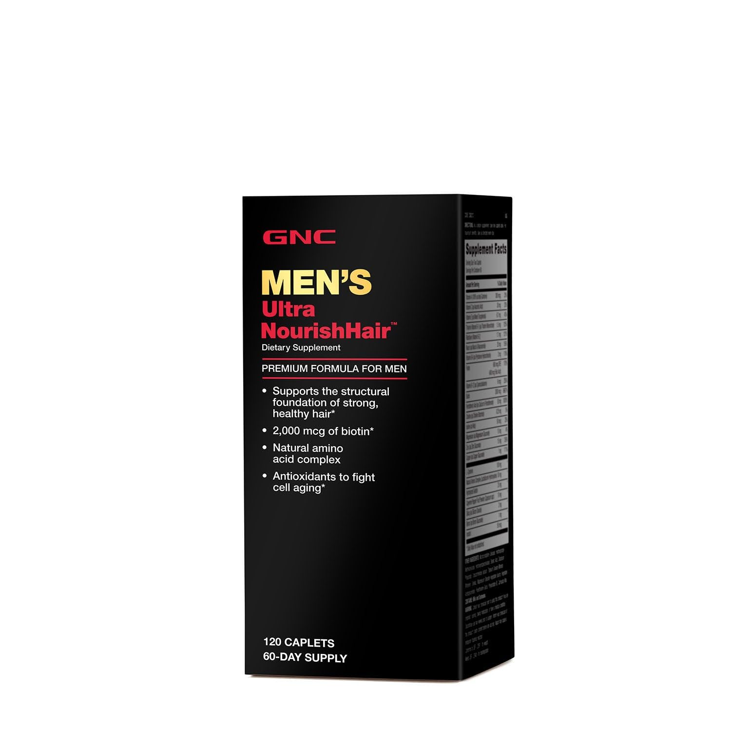 Men's Ultra Nourish Hair Supplement for Men, Supports Strong, Healthy Hair, 120 Caplets