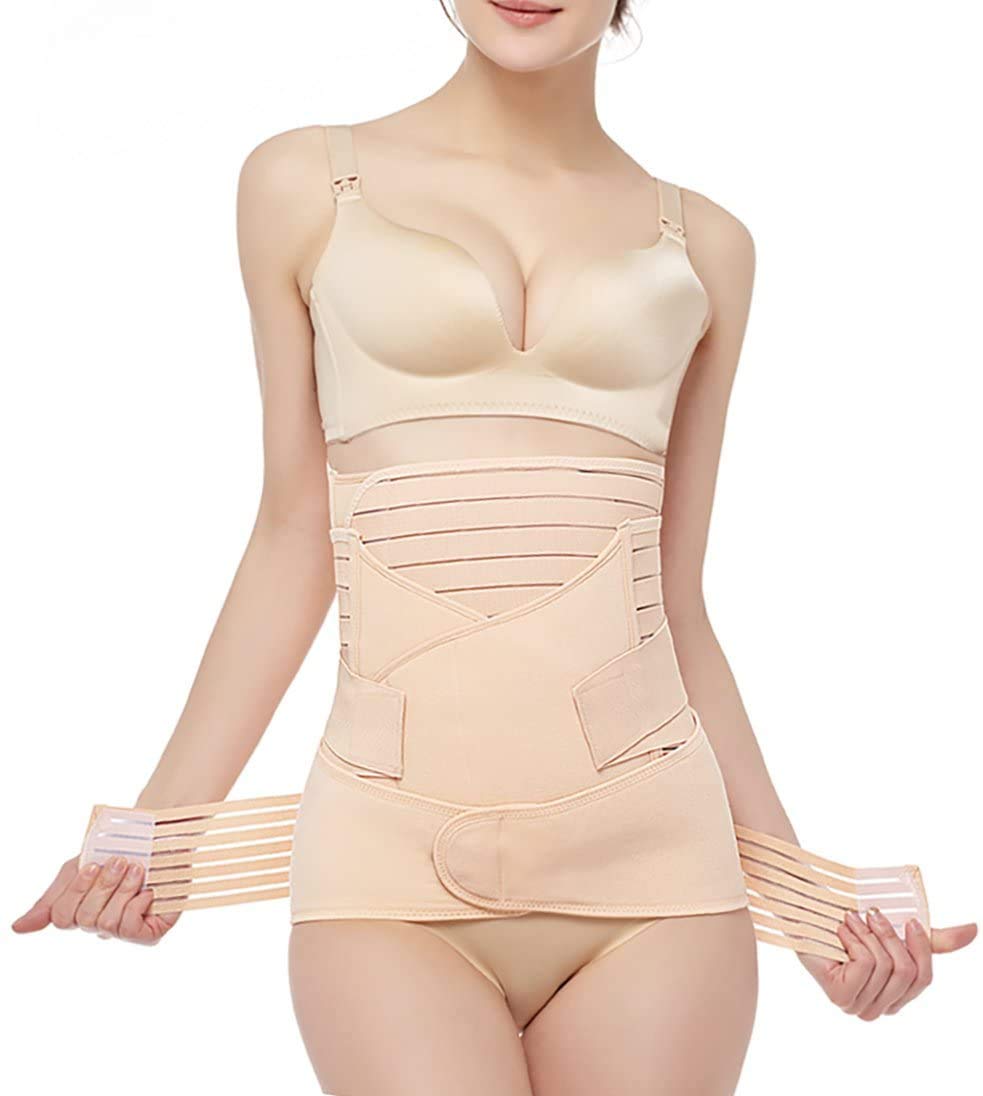 ELEBAE Women's Postpartum 3-in-1 Girdles Wrap – Waist + Pelvis + Belly Support Recovery Belt Waist Trainer Postnatal Shapewear Body Shaper Belly Hips Slimming Belt (XXL)