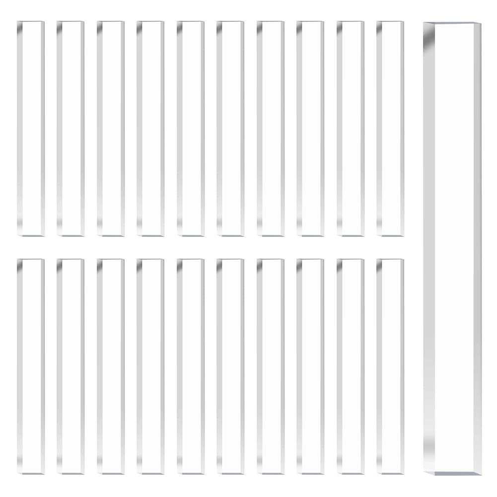 AHANDMAKER 120Pcs 2 x 1/4 x 0.1 Inches Clear Setting Blocks, Transparent Acrylic Sheets for Glass and Mirrors Rectangle Setting Spacers for Kitchen Bathroom Window Installation Construction Shim