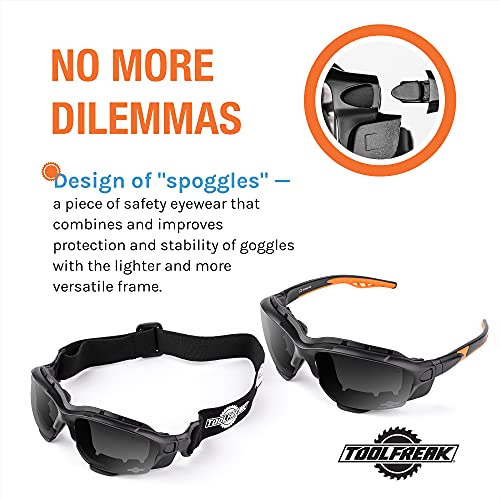 Image of ToolFreak Spoggles Safety Glasses and Combination Protective Glasses, Grey