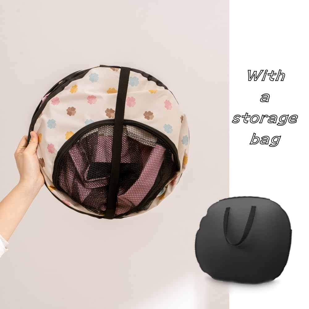 Niche Portable pour Animaux domestiques 80x60x55cm,Pliable,Rectangulaire,Niche pour Chat,Niche fermée,avec Sac de Transport (Rose)
