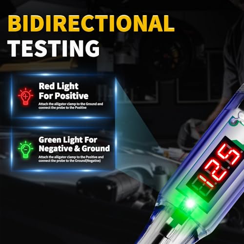 Atoblin AT-180 Test Light Automotive 3-120V Dc Led Digital Circuit Tester With Voltage Display, Auto Bidirectional Voltage Tester, Electric Test Probe Pen For Car Battery Polarity Continuity Fuses thumb #3