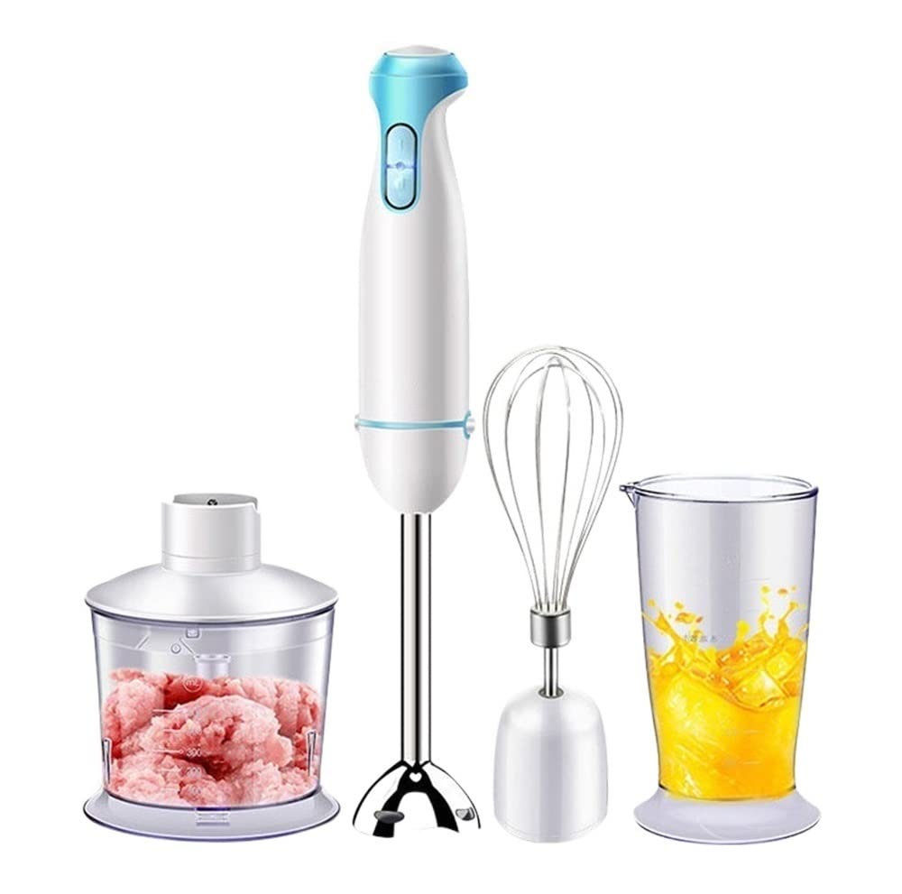 Blender ręczny zanurzeniowy, ręczny blender ręczny wielofunkcyjny 3 w 1, pojemnik 700 ml, ostrza ze stali nierdzewnej, młynek do żywności dla niemowląt, koktajli i zup