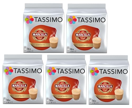 Tassimo Marcilla Cortado Coffee Pods (Pack of 5 Total 80 T Discs/pods)