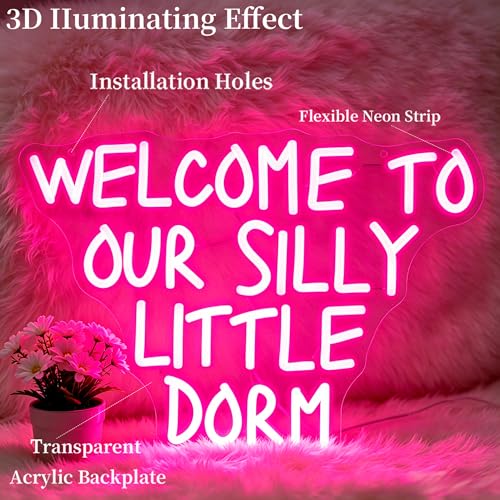 Image of Welcome To Our Dorm Neon Sign Led Neon Lights Neon Signs for Wall Decor Light Up Sign for Birthday Party Club Gift