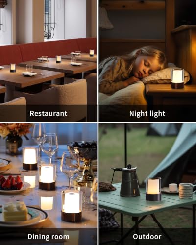 Image of 4 inch RGB Black Cordless Table Lamp 2, Small Outdoor Rechargeable Lamp