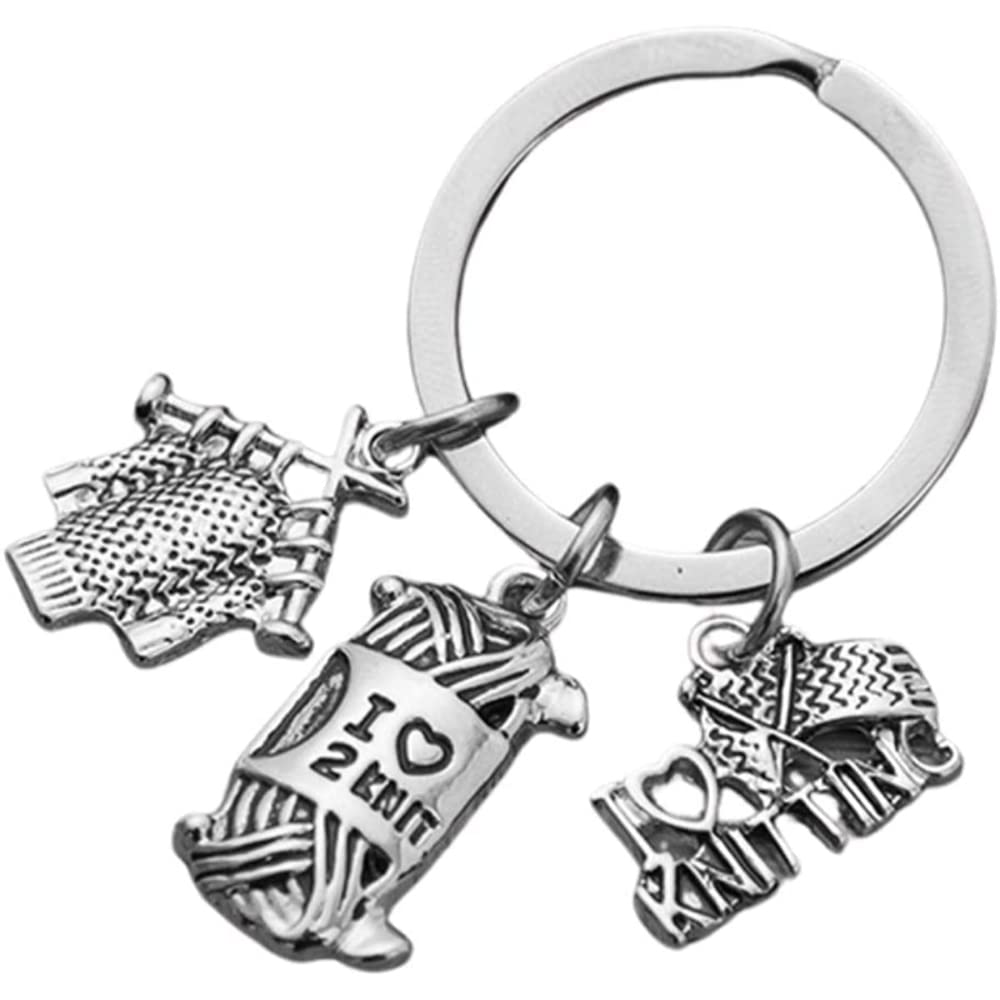 Infinity Collection Knitting Keychain - Silver-plated Knitting