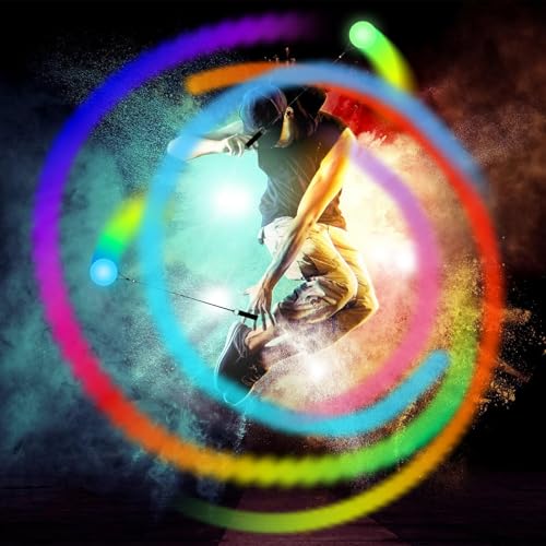3 Stück LED Poi Bälle Set, Poi Ball LED Glow Poi Kugeln mit Regenbogen Farben und Strobe-Effekt, LEDPOI Jonglierbälle mit verstellbaren Doppelschlaufen-Leinen Spielzeug für Anfänger und Profis