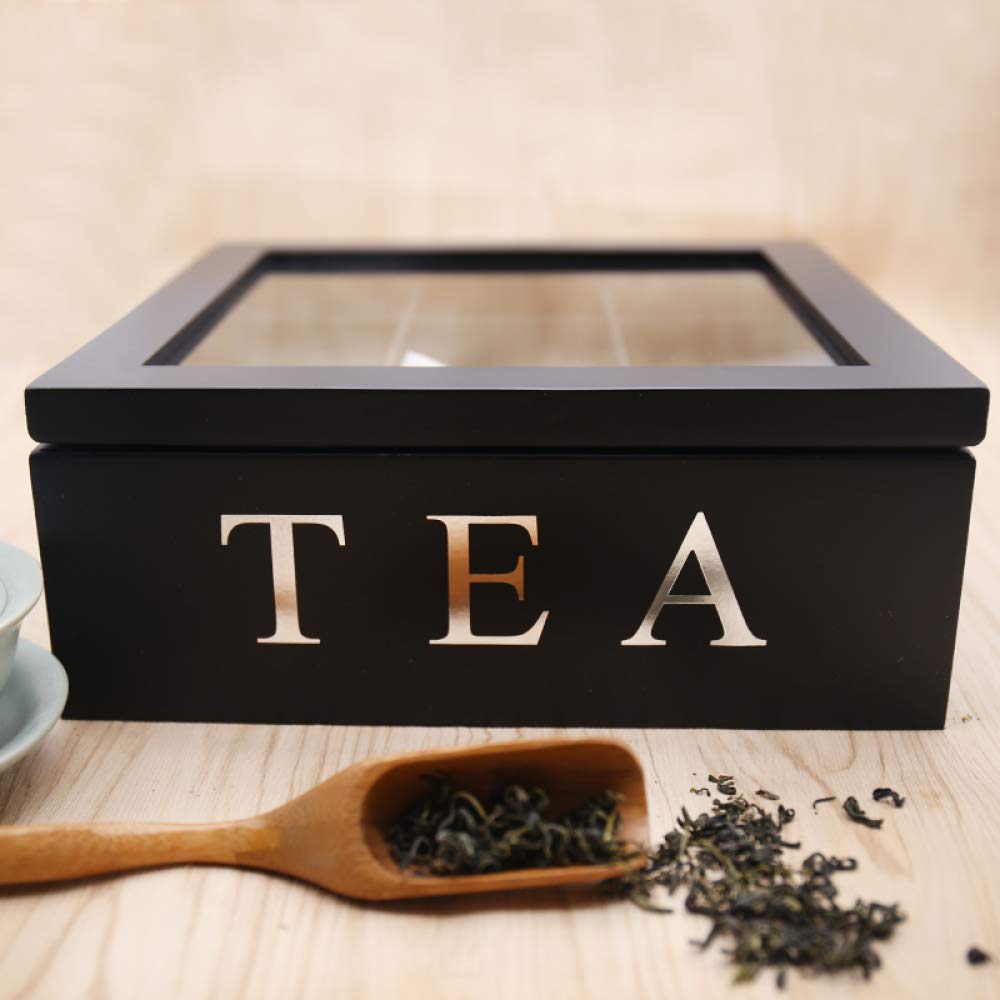 Teebeutel Caddy Box Organizer Und Aufbewahrung, Bambus Tea Box, Hölzerne Teebox Mit Fächern, Kaffee Teebeutel Aufbewahrungshalter Organizer Mit Deckel Für Küchenschränke