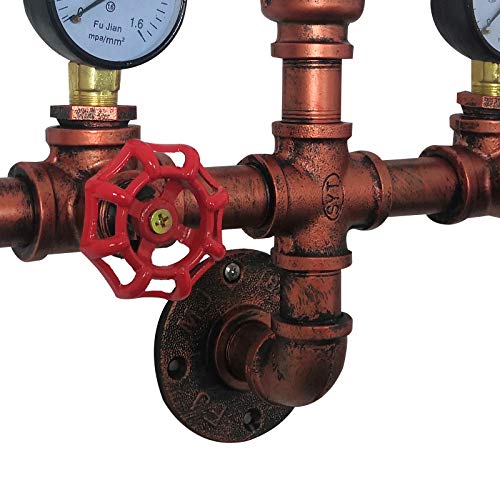 Retro roestige wandlamp ijzeren buis waterbuis wandlamp wandlamp industriële lamp licht vintage metaal decor industrie… - Afbeelding 7