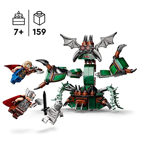 LEGO 76207 Marvel Angriff auf New Asgard, Monster und 3 Minifiguren mit Sturmbrecher und Hammer, Avengers Spielzeug aus… – Bild 3
