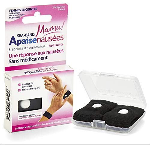 Sea Band Mama Acupressuur-armbanden, zwart.