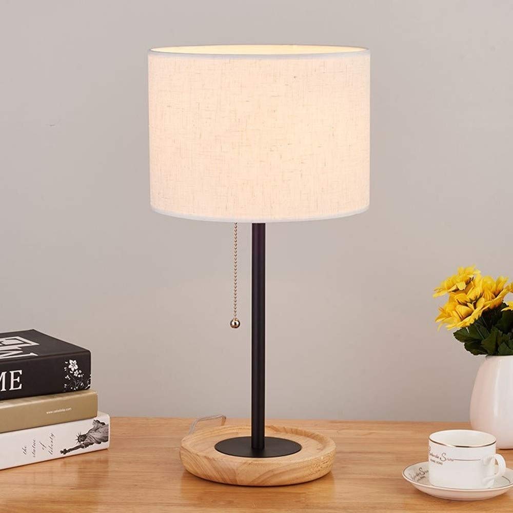 SUCADA Lamps， Bedside Lamp, Student Bedroom, Wood Decorative Table Lamps, Simple And Creative Lighting (Color : Brown)