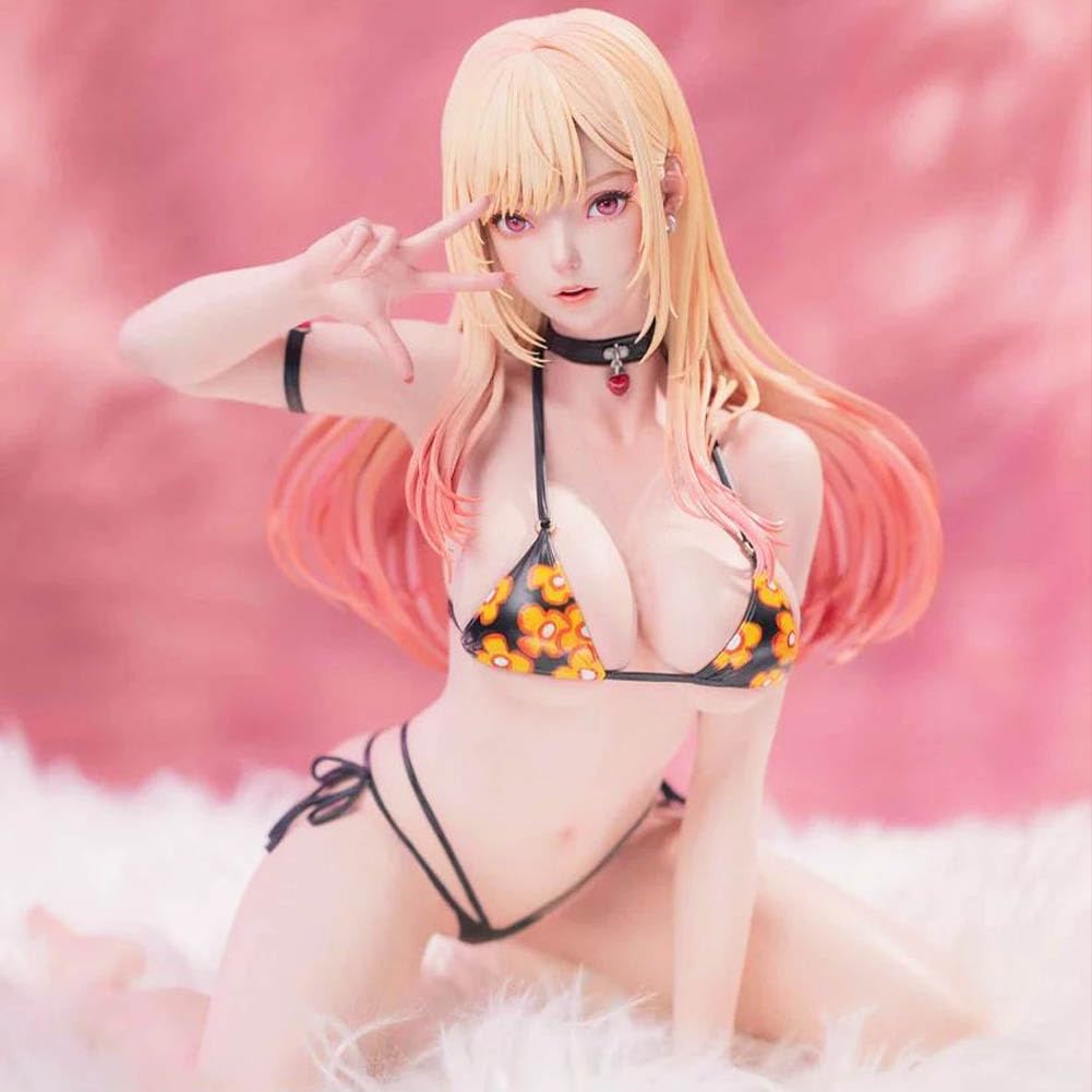 Kitagawa Marin Figura Costumi da bagno versione inginocchiata modello posa | Anime Dress Up Figura, Cambia le Parti Statue, Abbigliamento Rimovibile, Regali da Collezione