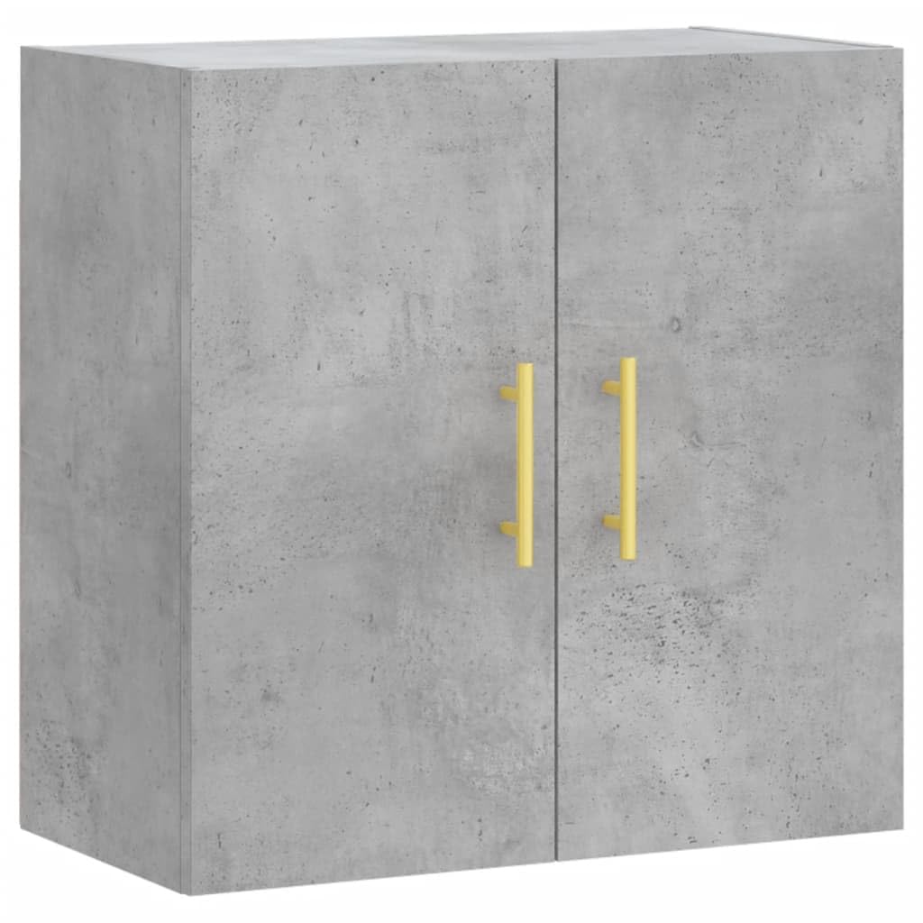 vidaXL Armario de Pared Madera de ingeniería Gris hormigón 60x31x60 cm, Armario, Vitrina, Armario de almacenaje con Puerta, Armario de almacenaje