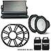 KICKER - Two 10 Inch LED Marine Subwoofers in Charcoal, 1 Pair with 600 Watt Amplifier Bundle