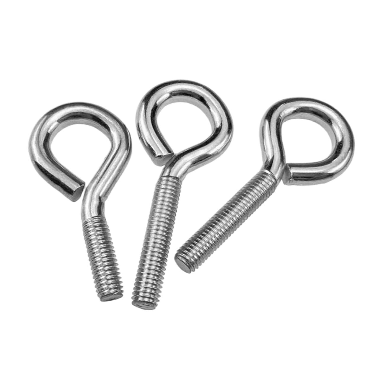 Pernos de Ojo de Acero CáNcamos Tornillos de ojo oveja acero inoxidable 304 M3-M10 con dientes for máquina/gancho cierre perno pernos alargados anillo Longitud: 8-150 mm(M6x130-5Pcs)