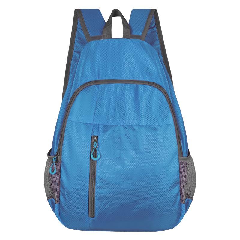 Mochila impermeável dobrável – Mochila de viagem leve para caminhadas, viagens e aventuras ao ar livre (azul)